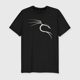 Мужская футболка хлопок Slim с принтом Kali Linux в Белгороде, 92% хлопок, 8% лайкра | приталенный силуэт, круглый вырез ворота, длина до линии бедра, короткий рукав | Тематика изображения на принте: kali | linux | кали | линукс