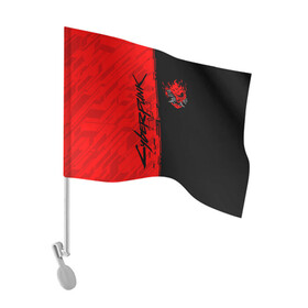 Флаг для автомобиля с принтом CYBERPUNK 2077 | КИБЕРПАНК (Z) в Белгороде, 100% полиэстер | Размер: 30*21 см | cd project red | cyberpunk 2077 | keanu reeves | samurai | киану ривз | киберпанк 2077 | самураи