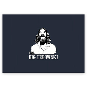 Поздравительная открытка с принтом The Big Lebowski в Белгороде, 100% бумага | плотность бумаги 280 г/м2, матовая, на обратной стороне линовка и место для марки
 | Тематика изображения на принте: dude | film | бриджес | герой | джефф | джеффри | дюдя | комедия | лебовски | персонаж | фильм | чувак