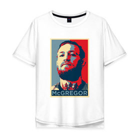 Мужская футболка хлопок Oversize с принтом Конор Макгрегор в Белгороде, 100% хлопок | свободный крой, круглый ворот, “спинка” длиннее передней части | 