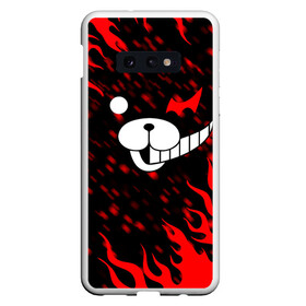 Чехол для Samsung S10E с принтом MONOKUMA в Белгороде, Силикон | Область печати: задняя сторона чехла, без боковых панелей | anime | bear | black  white | danganronpa | kurokuma | monodam | monokuma | monomi | monotaro | pink | rabbit | school | shirokuma | аниме | главарь | мoноми | монокума | черно белый | школа