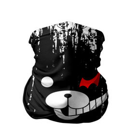 Бандана-труба 3D с принтом MONOKUMA. в Белгороде, 100% полиэстер, ткань с особыми свойствами — Activecool | плотность 150‒180 г/м2; хорошо тянется, но сохраняет форму | anime | bear | black  white | danganronpa | kurokuma | monodam | monokuma | monomi | monotaro | pink | rabbit | school | shirokuma | аниме | главарь | мoноми | монокума | черно белый | школа