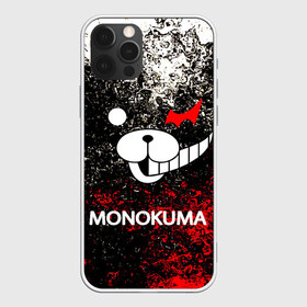 Чехол для iPhone 12 Pro Max с принтом MONOKUMA в Белгороде, Силикон |  | anime | bear | black  white | danganronpa | kurokuma | monodam | monokuma | monomi | monotaro | pink | rabbit | school | shirokuma | аниме | главарь | мoноми | монокума | черно белый | школа