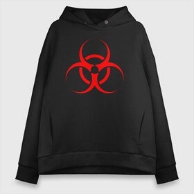 Женское худи Oversize хлопок с принтом BIOHAZARD в Белгороде, френч-терри — 70% хлопок, 30% полиэстер. Мягкий теплый начес внутри —100% хлопок | боковые карманы, эластичные манжеты и нижняя кромка, капюшон на магнитной кнопке | biohazard | radiation | re | re3 | residenr evil | toxic | virusвирус | world war z | биохазард | обитель зла | радиация | токсик | эпидемия