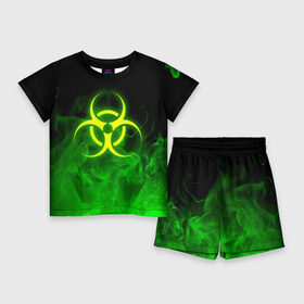 Детский костюм с шортами 3D с принтом BIOHAZARD в Белгороде,  |  | biohazard | radiation | re | re3 | residenr evil | toxic | virusвирус | world war z | биохазард | обитель зла | радиация | токсик | эпидемия