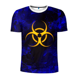 Мужская футболка 3D спортивная с принтом BIOHAZARD в Белгороде, 100% полиэстер с улучшенными характеристиками | приталенный силуэт, круглая горловина, широкие плечи, сужается к линии бедра | Тематика изображения на принте: biohazard | radiation | re | re3 | residenr evil | toxic | virusвирус | world war z | биохазард | обитель зла | радиация | токсик | эпидемия