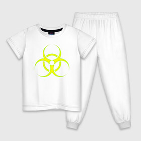 Детская пижама хлопок с принтом BIOHAZARD в Белгороде, 100% хлопок |  брюки и футболка прямого кроя, без карманов, на брюках мягкая резинка на поясе и по низу штанин
 | Тематика изображения на принте: biohazard | radiation | re | re3 | residenr evil | toxic | virusвирус | world war z | биохазард | обитель зла | радиация | токсик | эпидемия