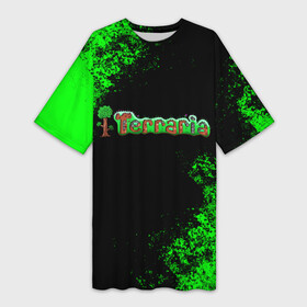 Платье-футболка 3D с принтом Terraria в Белгороде,  |  | action | minecraft | terraria | игра | компьютерная игра | приключение | терария | террария