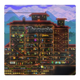 Магнитный плакат 3Х3 с принтом TERRARIA в Белгороде, Полимерный материал с магнитным слоем | 9 деталей размером 9*9 см | game | pixel | terraria | игра | пиксель | террариа