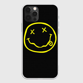 Чехол для iPhone 12 Pro Max с принтом NIRVANA (+ на спине) в Белгороде, Силикон |  | Тематика изображения на принте: cobain | kurt | nirvana | карбон | кобейн | курт | нирвана | смайл | улыбка