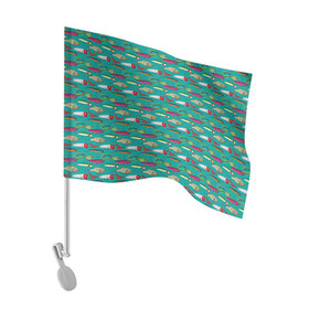 Флаг для автомобиля с принтом рыбацкие блесна в Белгороде, 100% полиэстер | Размер: 30*21 см | fish | fishing | texture | абстракция | блестна | наживка | прикорм | рыба | рыбак | рыбалка | рыболов | текстура