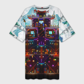 Платье-футболка 3D с принтом Terraria в Белгороде,  |  | game | pixel | terraria | игра | пиксель | террариа