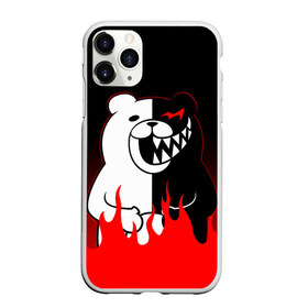 Чехол для iPhone 11 Pro матовый с принтом MONOKUMA в Белгороде, Силикон |  | anime | bear | black  white | danganronpa | kurokuma | monodam | monokuma | monomi | monotaro | rabbit | school | shirokuma | аниме | главарь | мoноми | монокума | черно белый | школа