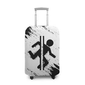 Чехол для чемодана 3D с принтом PORTAL в Белгороде, 86% полиэфир, 14% спандекс | двустороннее нанесение принта, прорези для ручек и колес | aperture laboratories | glados | portal | portal 2 | valve | гладос | портал | портал 2 | челл