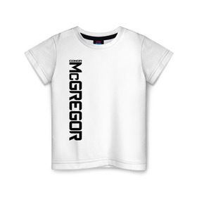 Детская футболка хлопок с принтом Конор МакГрегор в Белгороде, 100% хлопок | круглый вырез горловины, полуприлегающий силуэт, длина до линии бедер | 