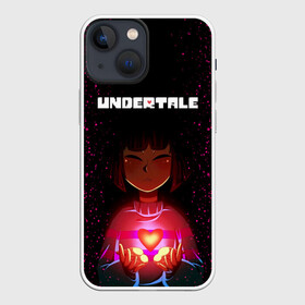 Чехол для iPhone 13 mini с принтом UNDERTALE FRISK в Белгороде,  |  | asriel dreemurr | chara | frisk | gaster blaster | sans | undertale | азриэль дримурр | андертейл | андрайн | гастер | меттатон | санс | фриск | чара