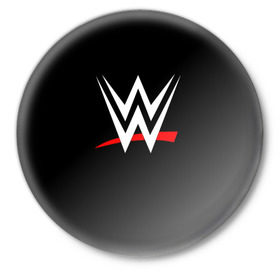 Значок с принтом WWE в Белгороде,  металл | круглая форма, металлическая застежка в виде булавки | raw | smackdown | wrestling | wwe | борьба | единоборства | реслинг | рестлинг | спорт | шоу