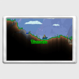 Магнит 45*70 с принтом terraria game в Белгороде, Пластик | Размер: 78*52 мм; Размер печати: 70*45 | Тематика изображения на принте: game | pixel | terraria | игра | пиксель | террариа