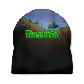 Шапка 3D с принтом terraria game в Белгороде, 100% полиэстер | универсальный размер, печать по всей поверхности изделия | game | pixel | terraria | игра | пиксель | террариа