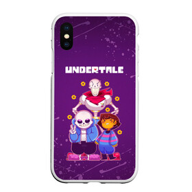 Чехол для iPhone XS Max матовый с принтом UNDERTALE в Белгороде, Силикон | Область печати: задняя сторона чехла, без боковых панелей | asriel dreemurr | chara | frisk | gaster blaster | sans | undertale | азриэль дримурр | андертейл | андрайн | гастер | меттатон | санс | фриск | чара