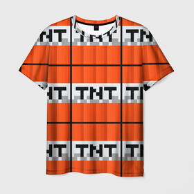 Мужская футболка 3D с принтом Minecraft-Динамит в Белгороде, 100% полиэфир | прямой крой, круглый вырез горловины, длина до линии бедер | minecraft | майн | майнкрафт | минекрафт