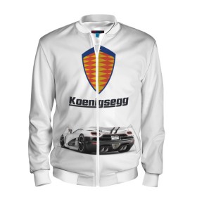 Мужской бомбер 3D с принтом Koenigsegg в Белгороде, 100% полиэстер | застегивается на молнию, по бокам два кармана без застежек, по низу бомбера и на воротнике - эластичная резинка | Тематика изображения на принте: футболка 3d с принтом koenigsegg