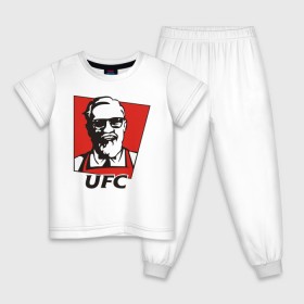 Детская пижама хлопок с принтом UFC в Белгороде, 100% хлопок |  брюки и футболка прямого кроя, без карманов, на брюках мягкая резинка на поясе и по низу штанин
 | mcgregor | боец | единоборства | конор макгрегор | макгрегор | спорт