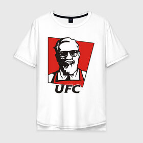 Мужская футболка хлопок Oversize с принтом UFC в Белгороде, 100% хлопок | свободный крой, круглый ворот, “спинка” длиннее передней части | mcgregor | боец | единоборства | конор макгрегор | макгрегор | спорт