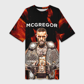 Платье-футболка 3D с принтом CONOR McGREGOR. в Белгороде,  |  | conor | conor mcgregor | ufs | бокс | дональд серроне | ирландский боец | конор | конор макгрегор | конор макгрегор vs дональд серроне | макгрегор | профессиональный бокс | смешанные бои