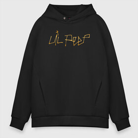 Мужское худи Oversize хлопок с принтом LIL PEEP GOLDEN LOGO в Белгороде, френч-терри — 70% хлопок, 30% полиэстер. Мягкий теплый начес внутри —100% хлопок | боковые карманы, эластичные манжеты и нижняя кромка, капюшон на магнитной кнопке | lil peep | lil prince | pink | зарубежная музыка | лил пип | маленький принц