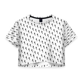 Женская футболка Crop-top 3D с принтом LiL PEEP Pattern в Белгороде, 100% полиэстер | круглая горловина, длина футболки до линии талии, рукава с отворотами | 