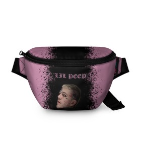 Поясная сумка 3D с принтом LiL PEEP в Белгороде, 100% полиэстер | плотная ткань, ремень с регулируемой длиной, внутри несколько карманов для мелочей, основное отделение и карман с обратной стороны сумки застегиваются на молнию | lil peep | lil prince | pink | зарубежная музыка | лил пип | маленький принц