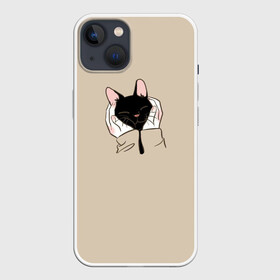 Чехол для iPhone 13 с принтом Милая кошечка в Белгороде,  |  | Тематика изображения на принте: cat | детское платье с кошкой | для девочек | кот | кошка | милая | милая футболка | мужская футболка | рюкзак с кошкой | футболка | футболка 3d | футболка женская | футболка с котом