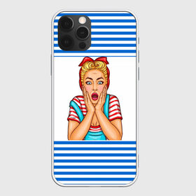 Чехол для iPhone 12 Pro Max с принтом Морячка в Белгороде, Силикон |  | Тематика изображения на принте: девушка | морячка | полоски | тельняшка