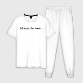 Мужская пижама хлопок с принтом LOL Alex Turner в Белгороде, 100% хлопок | брюки и футболка прямого кроя, без карманов, на брюках мягкая резинка на поясе и по низу штанин
 | 