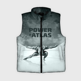 Женский жилет утепленный 3D с принтом Power of the Atlas в Белгороде,  |  | atlas | power | powerlifting | sport | strength | weightlifting | атлант | бодибилдинг | качок | пауэрлифтинг | сила | спорт