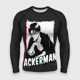 Мужской рашгард 3D с принтом Ackerman monochrome в Белгороде,  |  | 3 | aot | attack | foxen aot | kyojin | levi | mikasa | season | shingeki | snk | titan | аккерман | ант | аот | арлерт | армин | атака | йегер | микаса | титанов | фоксен | эрен