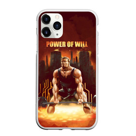Чехол для iPhone 11 Pro Max матовый с принтом Power of will в Белгороде, Силикон |  | power | powerlifting | sport | strength | weightlifting | бодибилдинг | качок | пауэрлифтинг | сила | спорт