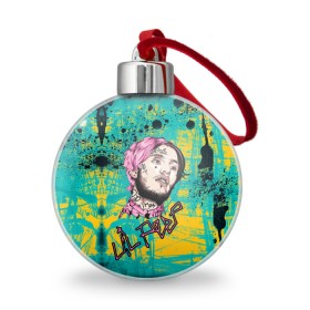 Ёлочный шар с принтом Lil Peep в Белгороде, Пластик | Диаметр: 77 мм | lil | peep | автор | модель | певец | рэпер | хип хоп | эмо рэп.