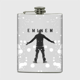 Фляга с принтом EMINEM | ЭМИНЕМ (Z) в Белгороде, металлический корпус | емкость 0,22 л, размер 125 х 94 мм. Виниловая наклейка запечатывается полностью | eminem | rap | зарубежный реп | реп | эминем