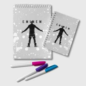 Блокнот с принтом EMINEM в Белгороде, 100% бумага | 48 листов, плотность листов — 60 г/м2, плотность картонной обложки — 250 г/м2. Листы скреплены удобной пружинной спиралью. Цвет линий — светло-серый
 | Тематика изображения на принте: eminem | rap | зарубежный реп | реп | эминем