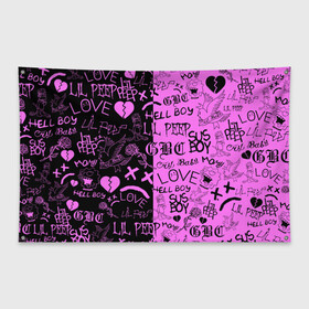 Флаг-баннер с принтом LIL PEEP LOGOBOMBING BLACK PINK в Белгороде, 100% полиэстер | размер 67 х 109 см, плотность ткани — 95 г/м2; по краям флага есть четыре люверса для крепления | lil peep | lil prince | pink | зарубежная музыка | лил пип | маленький принц