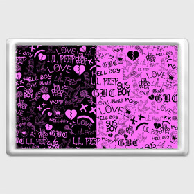 Магнит 45*70 с принтом LIL PEEP LOGOBOMBING BLACK PINK в Белгороде, Пластик | Размер: 78*52 мм; Размер печати: 70*45 | Тематика изображения на принте: lil peep | lil prince | pink | зарубежная музыка | лил пип | маленький принц