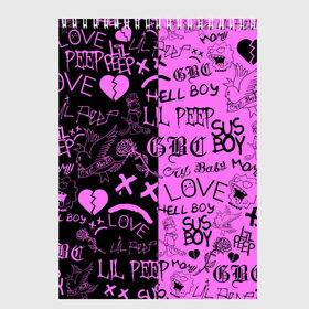 Скетчбук с принтом LIL PEEP LOGOBOMBING BLACK PINK в Белгороде, 100% бумага
 | 48 листов, плотность листов — 100 г/м2, плотность картонной обложки — 250 г/м2. Листы скреплены сверху удобной пружинной спиралью | Тематика изображения на принте: lil peep | lil prince | pink | зарубежная музыка | лил пип | маленький принц