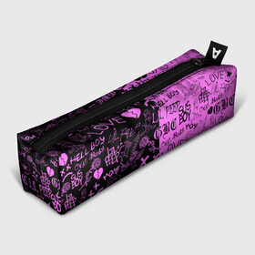 Пенал 3D с принтом LIL PEEP LOGOBOMBING BLACK PINK в Белгороде, 100% полиэстер | плотная ткань, застежка на молнии | lil peep | lil prince | pink | зарубежная музыка | лил пип | маленький принц