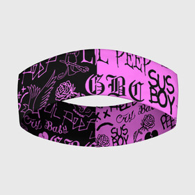 Повязка на голову 3D с принтом LIL PEEP LOGOBOMBING BLACK PINK в Белгороде,  |  | lil peep | lil prince | pink | зарубежная музыка | лил пип | маленький принц