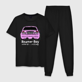 Мужская пижама хлопок с принтом LIL PEEP BEAMER BOY в Белгороде, 100% хлопок | брюки и футболка прямого кроя, без карманов, на брюках мягкая резинка на поясе и по низу штанин
 | 
