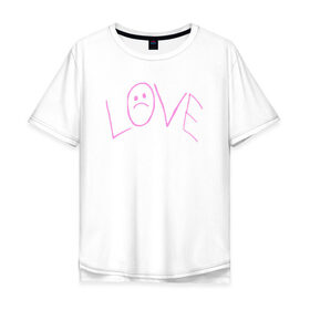 Мужская футболка хлопок Oversize с принтом LIL PEEP в Белгороде, 100% хлопок | свободный крой, круглый ворот, “спинка” длиннее передней части | lil peep | lil prince | love | pink | зарубежная музыка | лил пип | маленький принц