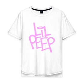 Мужская футболка хлопок Oversize с принтом LIL PEEP в Белгороде, 100% хлопок | свободный крой, круглый ворот, “спинка” длиннее передней части | lil peep | lil prince | pink | зарубежная музыка | лил пип | маленький принц