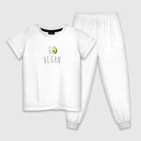 Детская пижама хлопок с принтом Go vegan #3 в Белгороде, 100% хлопок |  брюки и футболка прямого кроя, без карманов, на брюках мягкая резинка на поясе и по низу штанин
 | avocado | go | govegan | vegan | vegetarian | авокадо | веган | веганство | вегетарианство
